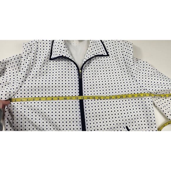 Allison daley polka dot shaket 16 PETITE 16P with pockets full zip black white # - Picture 5 of 6